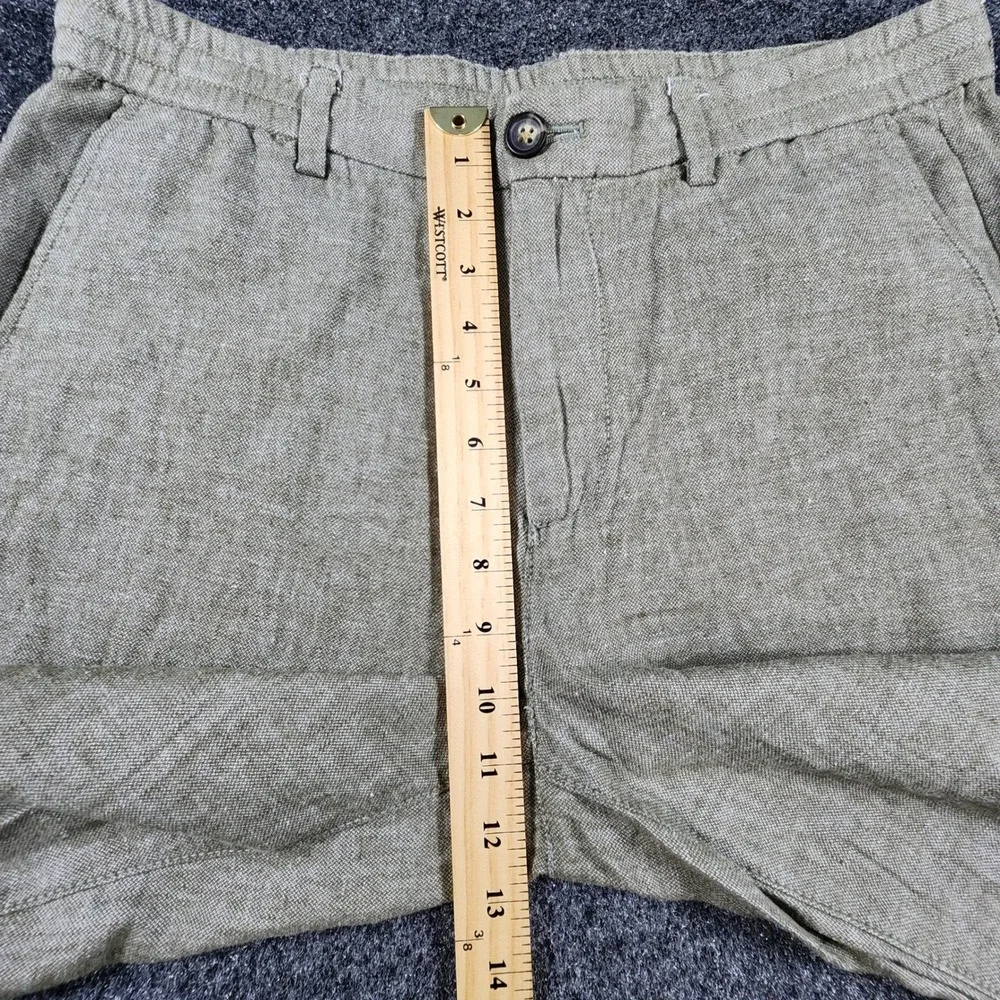 Banana Republic Mason Athletic Tapered Pants Mens 33x30 Olive Linen Cotton EUC